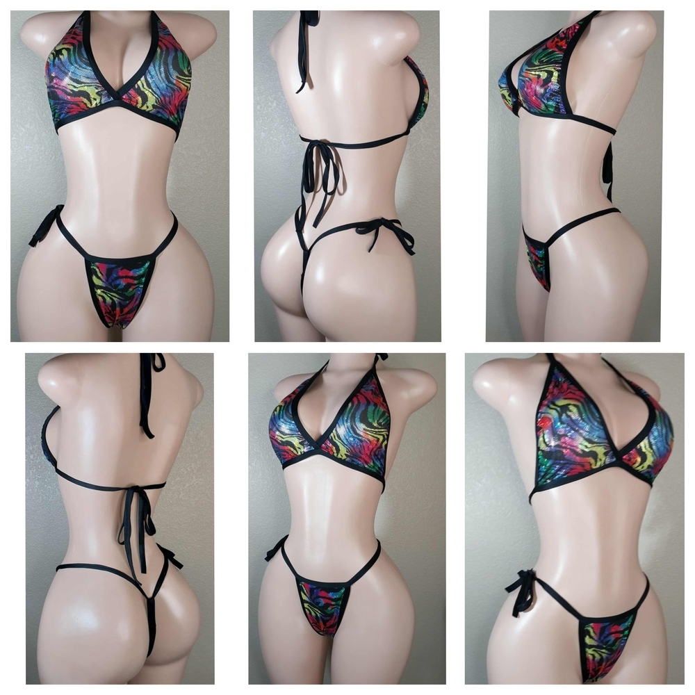 Multicolor Halter Bikini Set - Picture 1 of 7